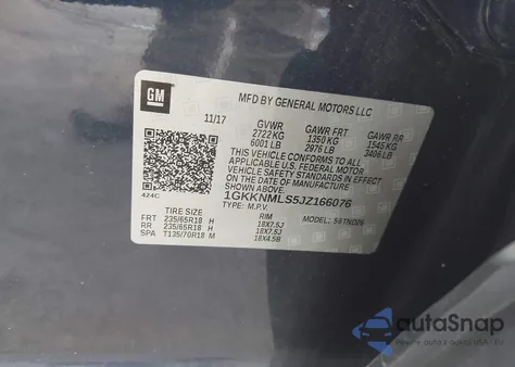 2018 GMC Acadia Slt-1 z USA, uszkodzony, nr VIN 1GKKNMLS5JZ166076